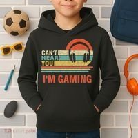 Funny Gamer Gift Headset Can't Hear You I'm Gaming Kids Hoodie thumb 2