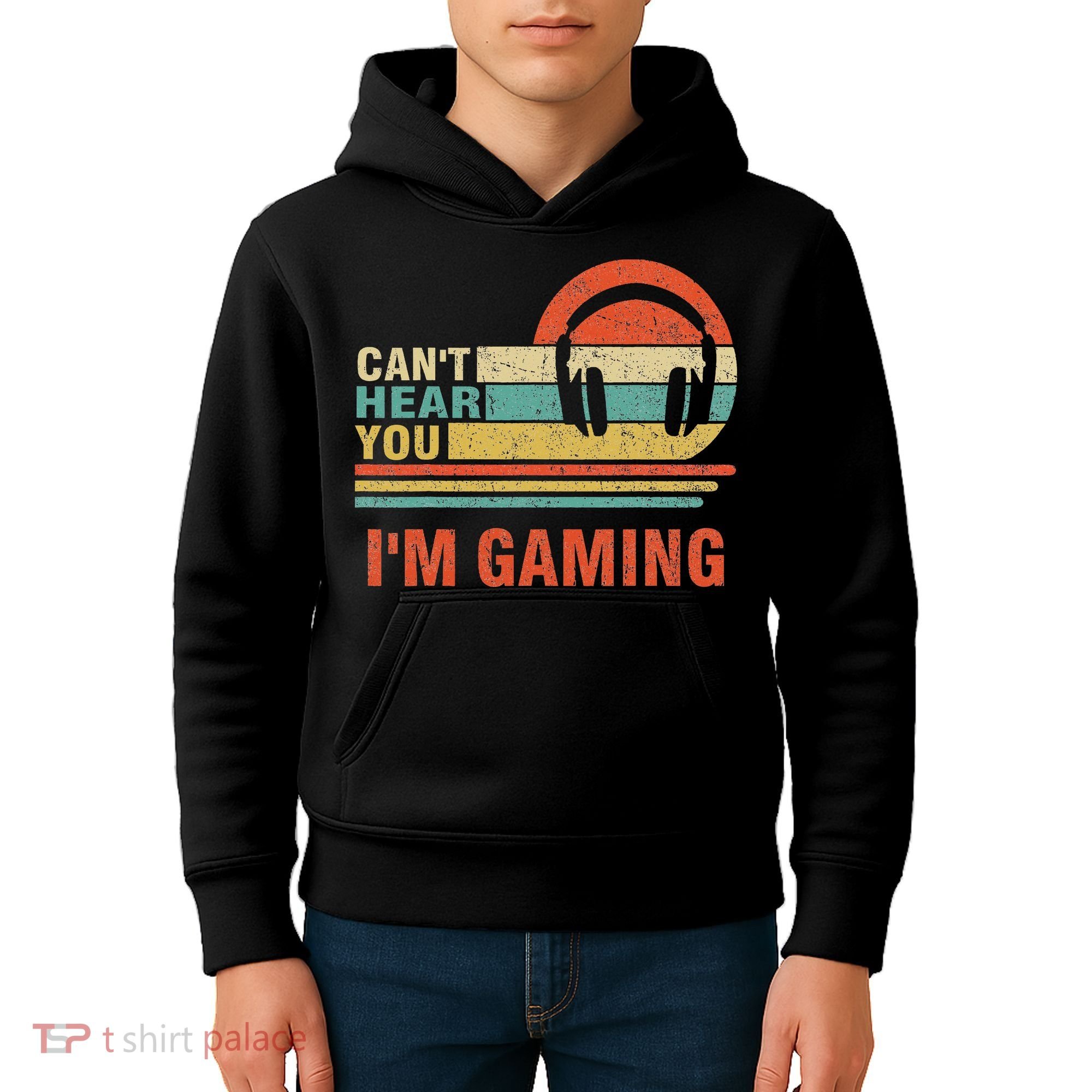 Funny Gamer Gift Headset Can't Hear You I'm Gaming Kids Hoodie
