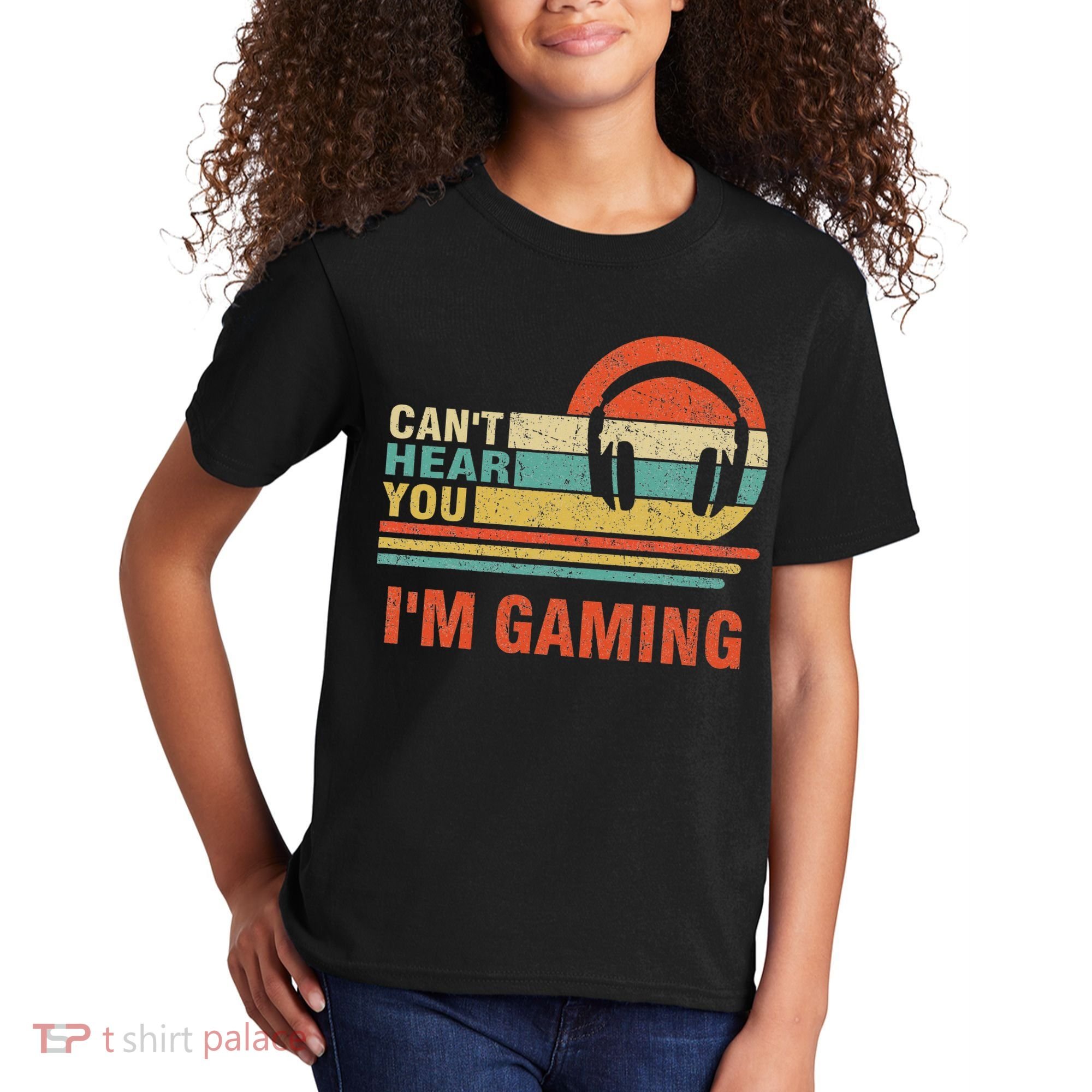 Funny Gamer Gift Headset Can't Hear You I'm Gaming Kids T-Shirt