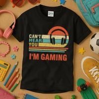 Funny Gamer Gift Headset Can't Hear You I'm Gaming Kids T-Shirt thumb 3