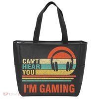 Funny Gamer Gift Headset Can't Hear You I'm Gaming Tote Bag thumb 0