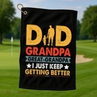 Funny Great Grandpa For Fathers Day Dad From Son Daughter Golf Towel thumb 1