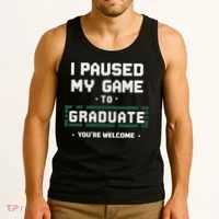 Funny Gamer Graduate Graduation Tank Top thumb 3