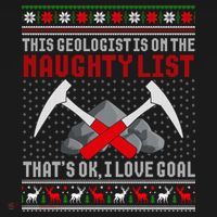 Funny Geologist Geology Ugly Christmas Sweater Naughty List Gift Women's Hoodie thumb 2