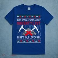 Funny Geologist Geology Ugly Christmas Sweater Naughty List Gift T-Shirt thumb 5