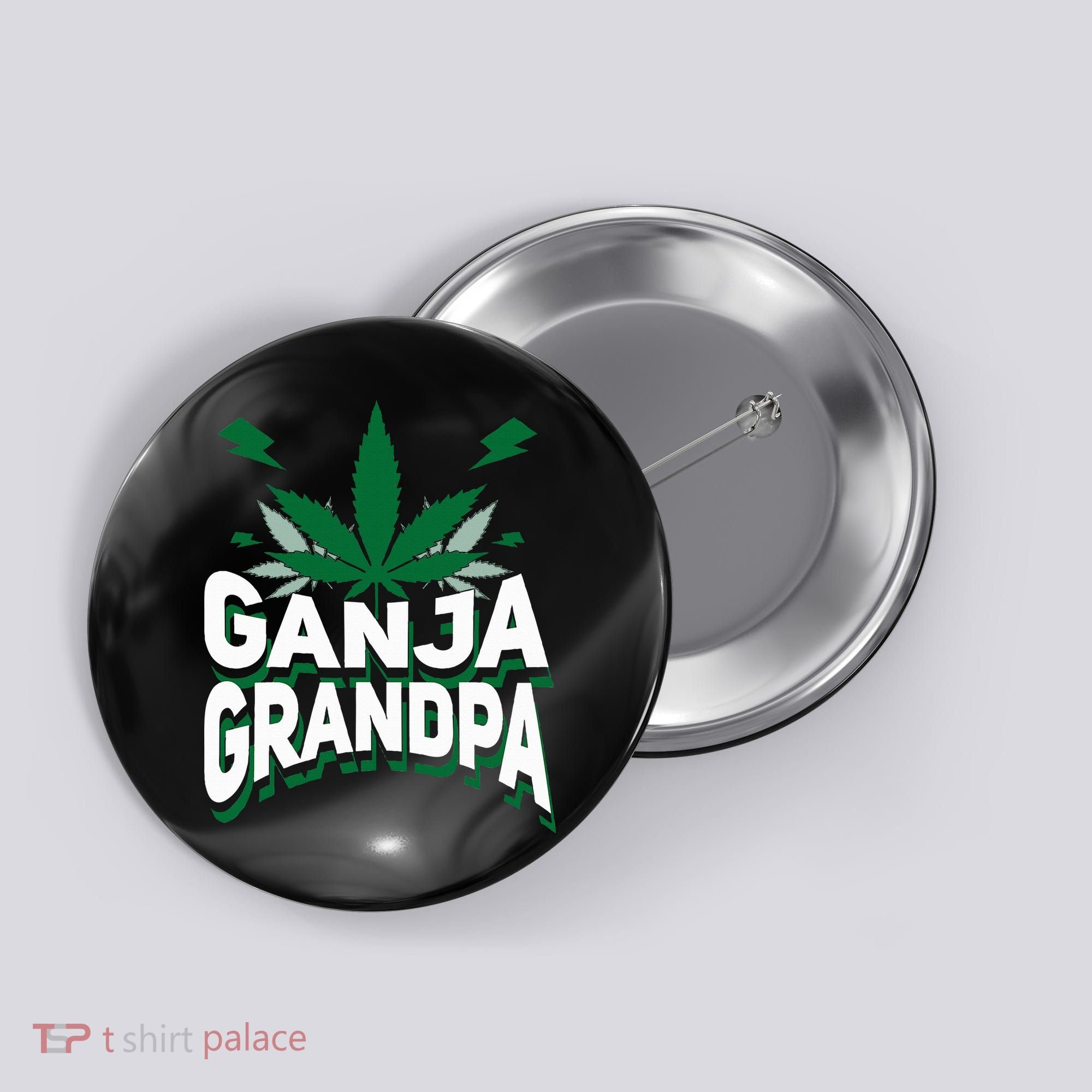 Funny Ganja Grandpa Weed Marijuana Button