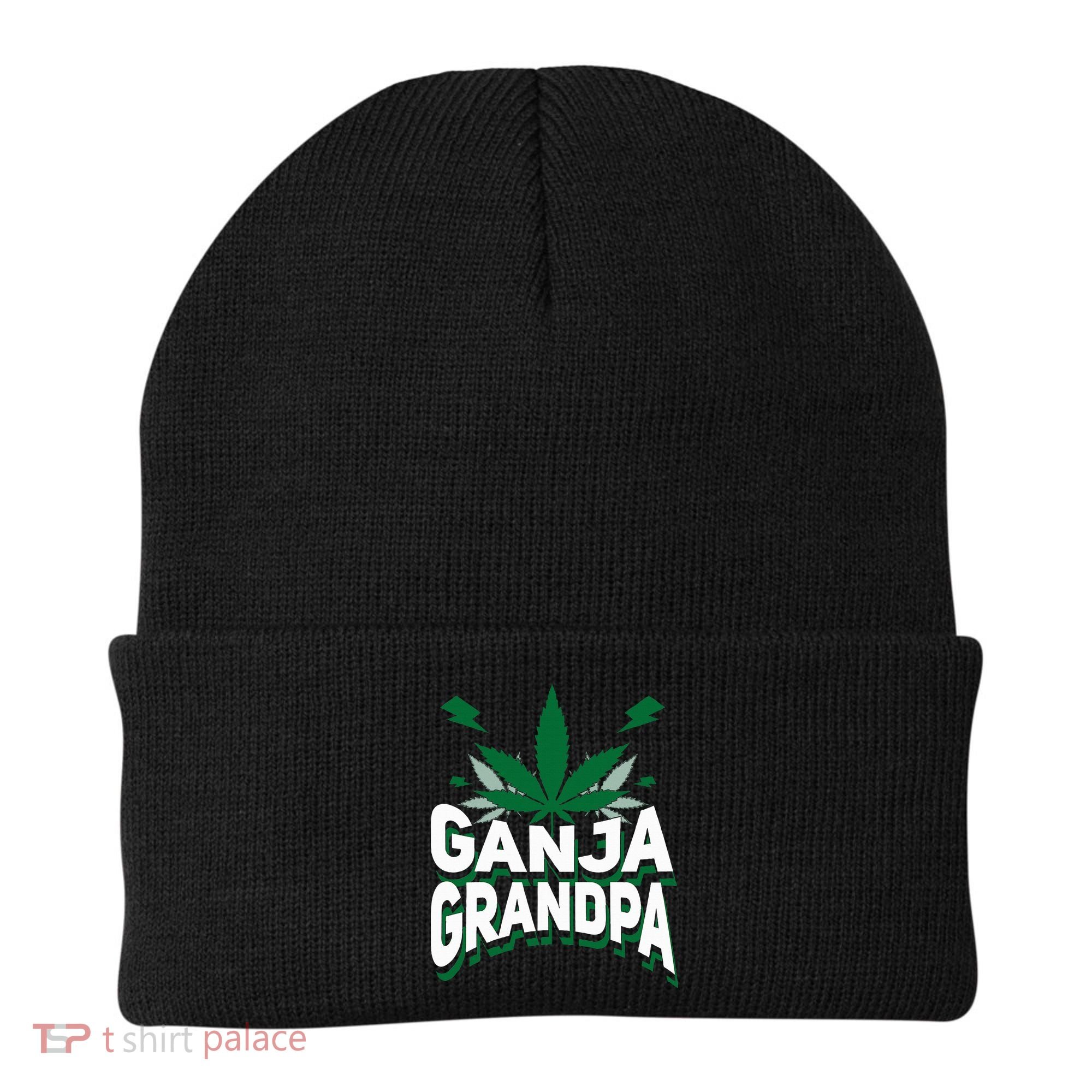 Funny Ganja Grandpa Weed Marijuana Beanie