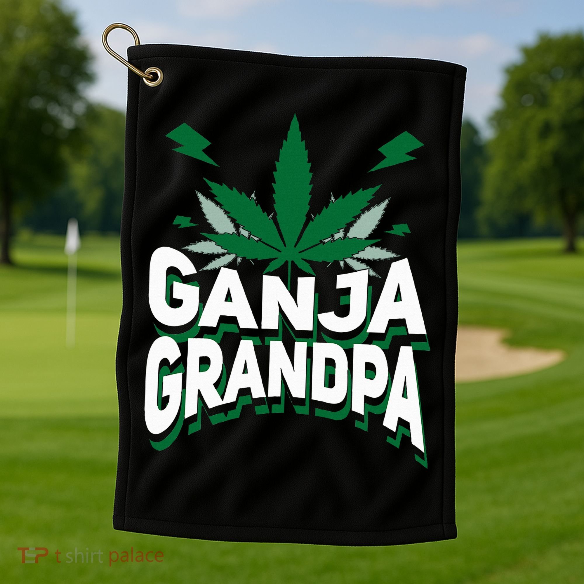 Funny Ganja Grandpa Weed Marijuana Golf Towel