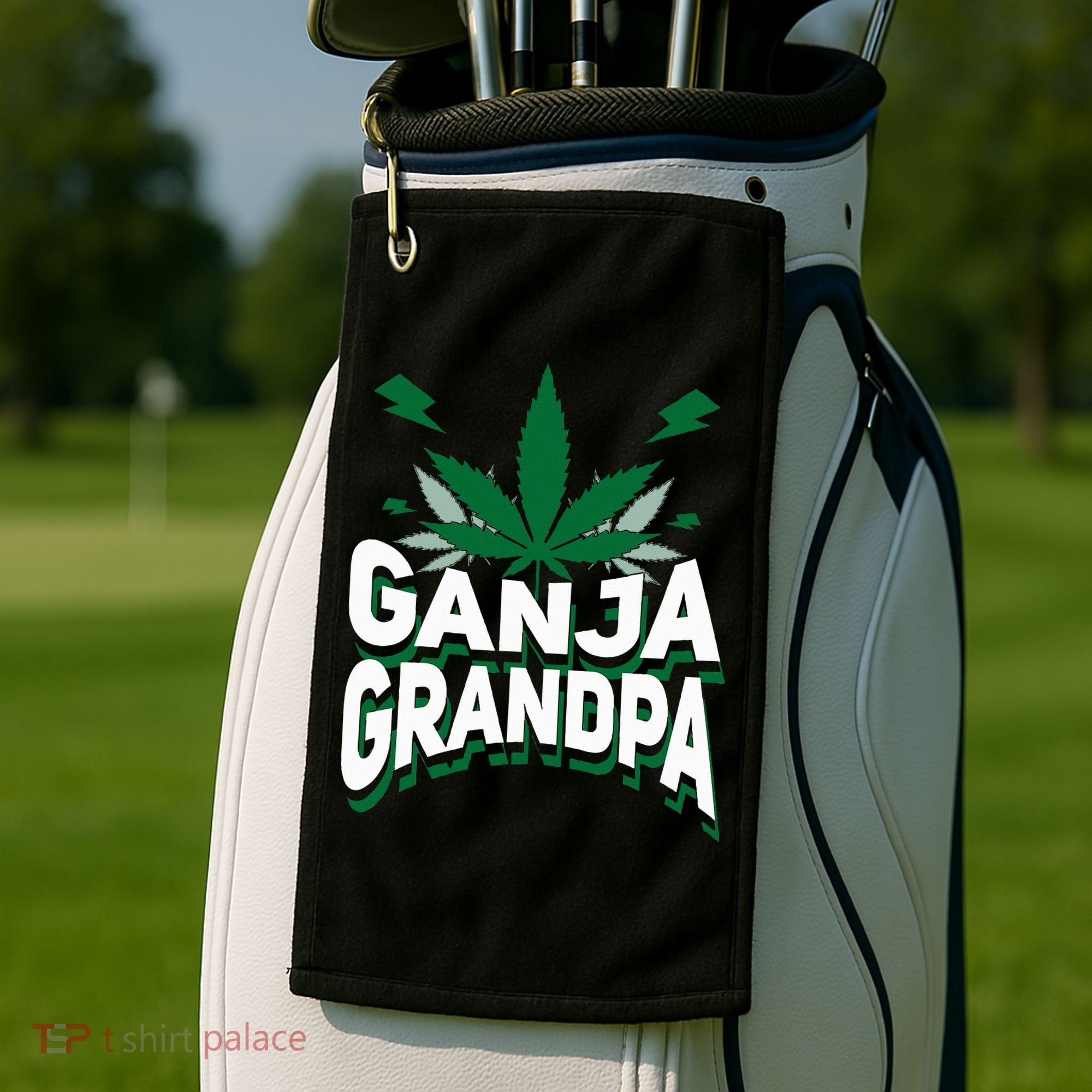 Funny Ganja Grandpa Weed Marijuana Golf Towel