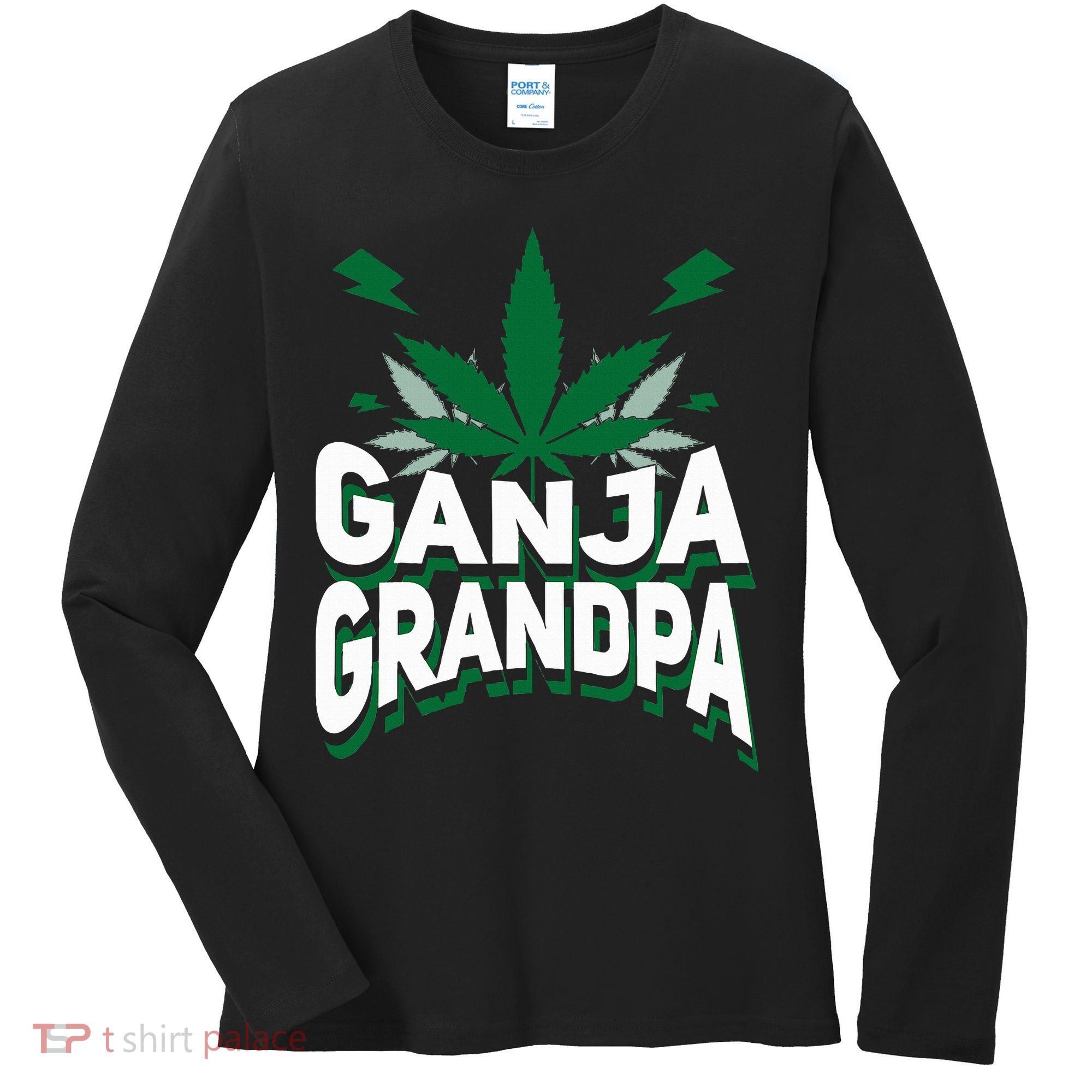 Funny Ganja Grandpa Weed Marijuana Women's Long Sleeve Shirt