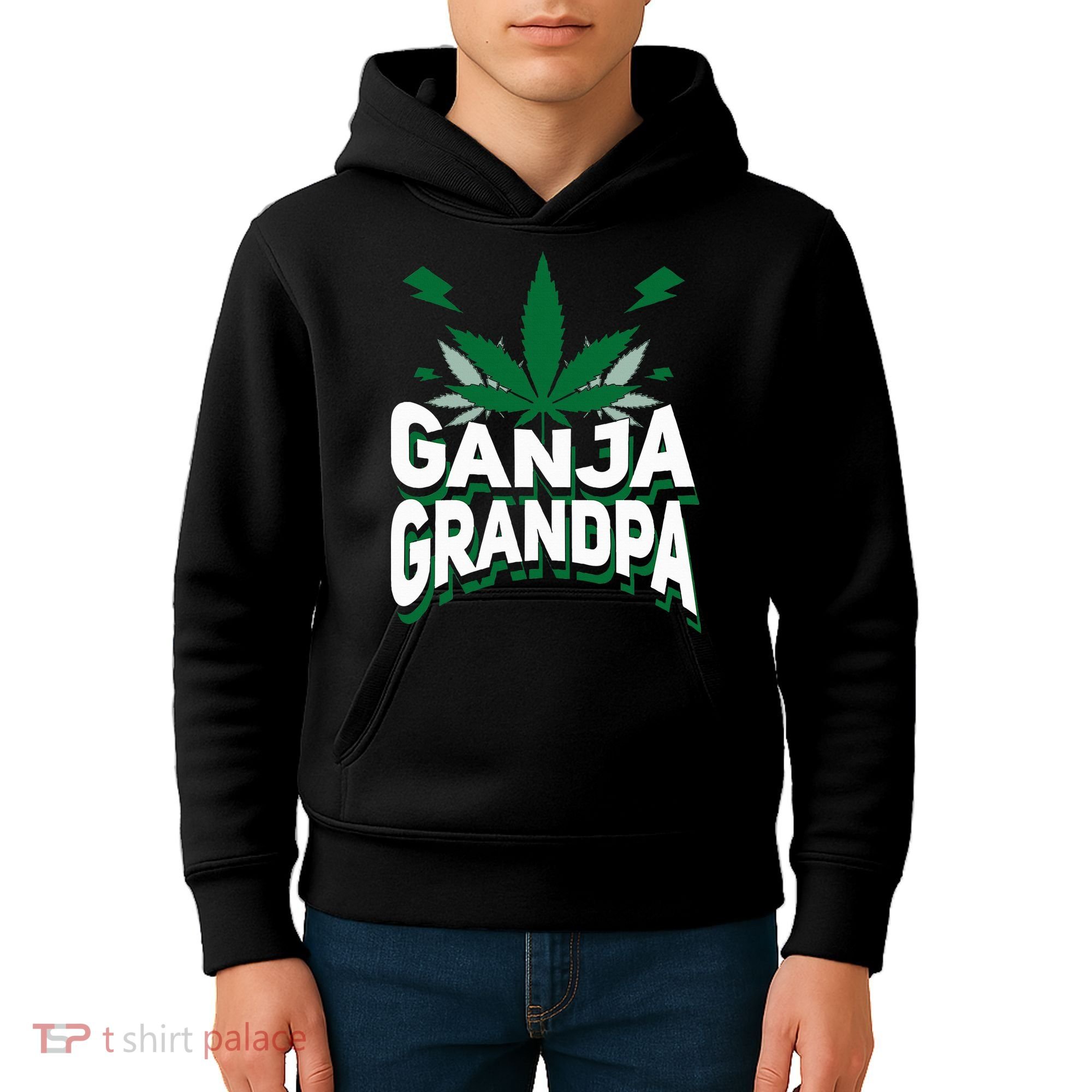 Funny Ganja Grandpa Weed Marijuana Kids Hoodie