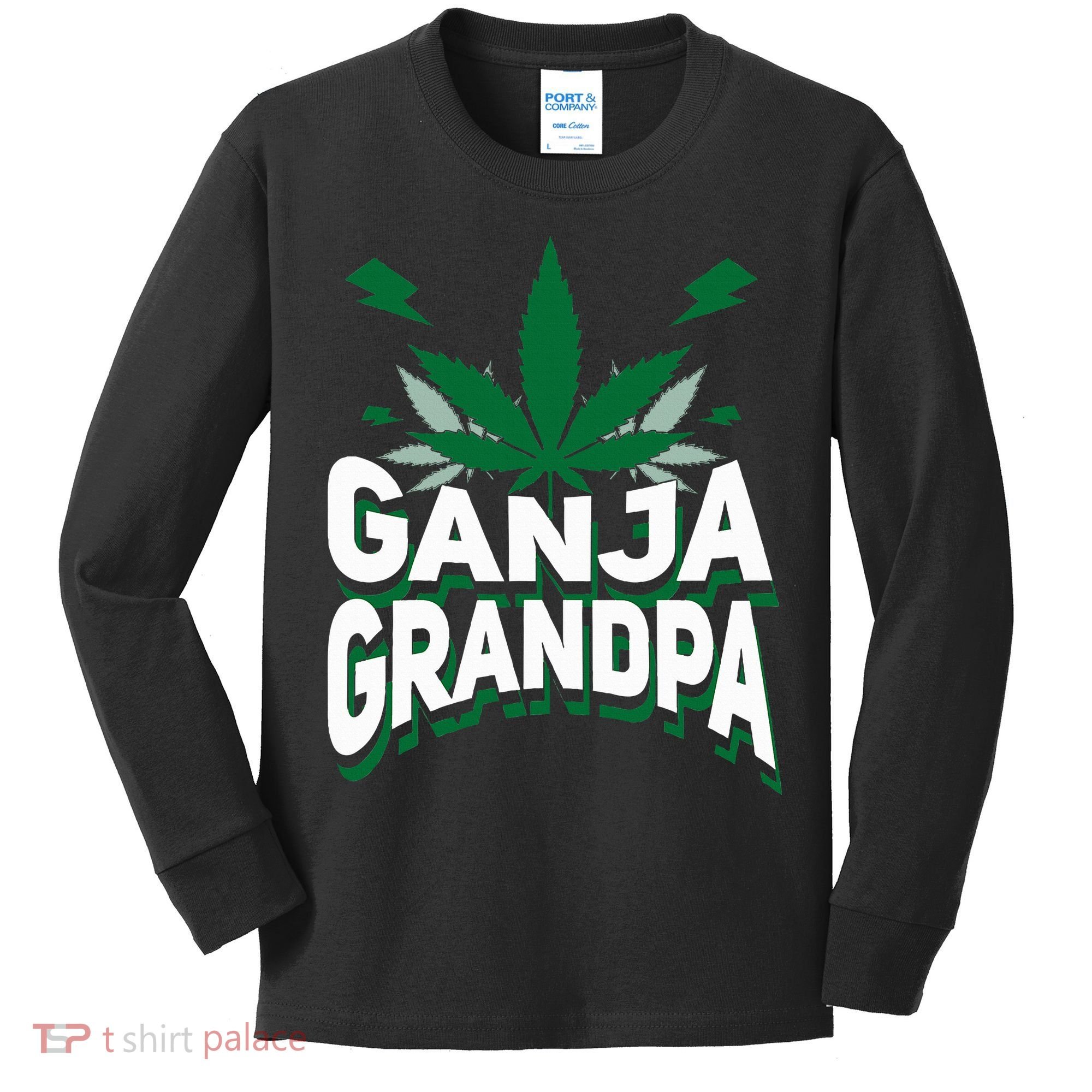 Funny Ganja Grandpa Weed Marijuana Kids Long Sleeve Shirt