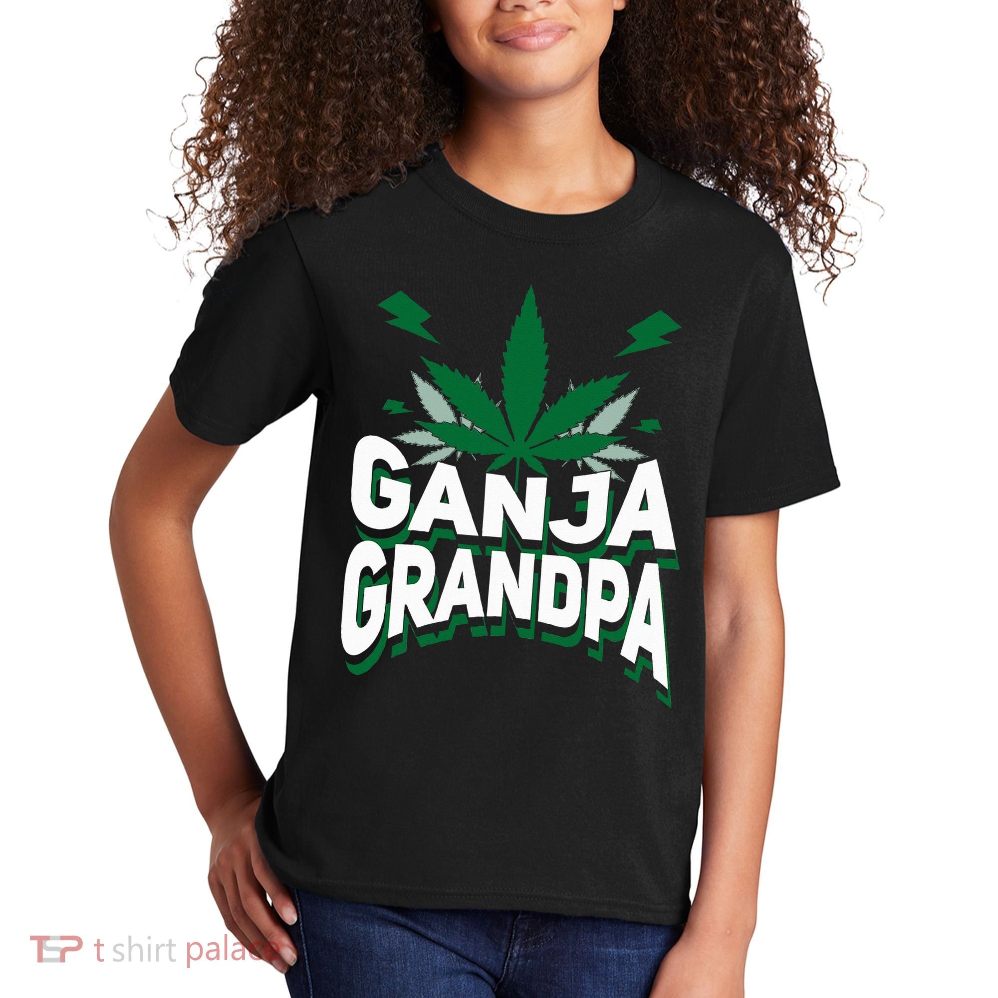 Funny Ganja Grandpa Weed Marijuana Kids T-Shirt