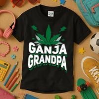 Funny Ganja Grandpa Weed Marijuana Kids T-Shirt thumb 3