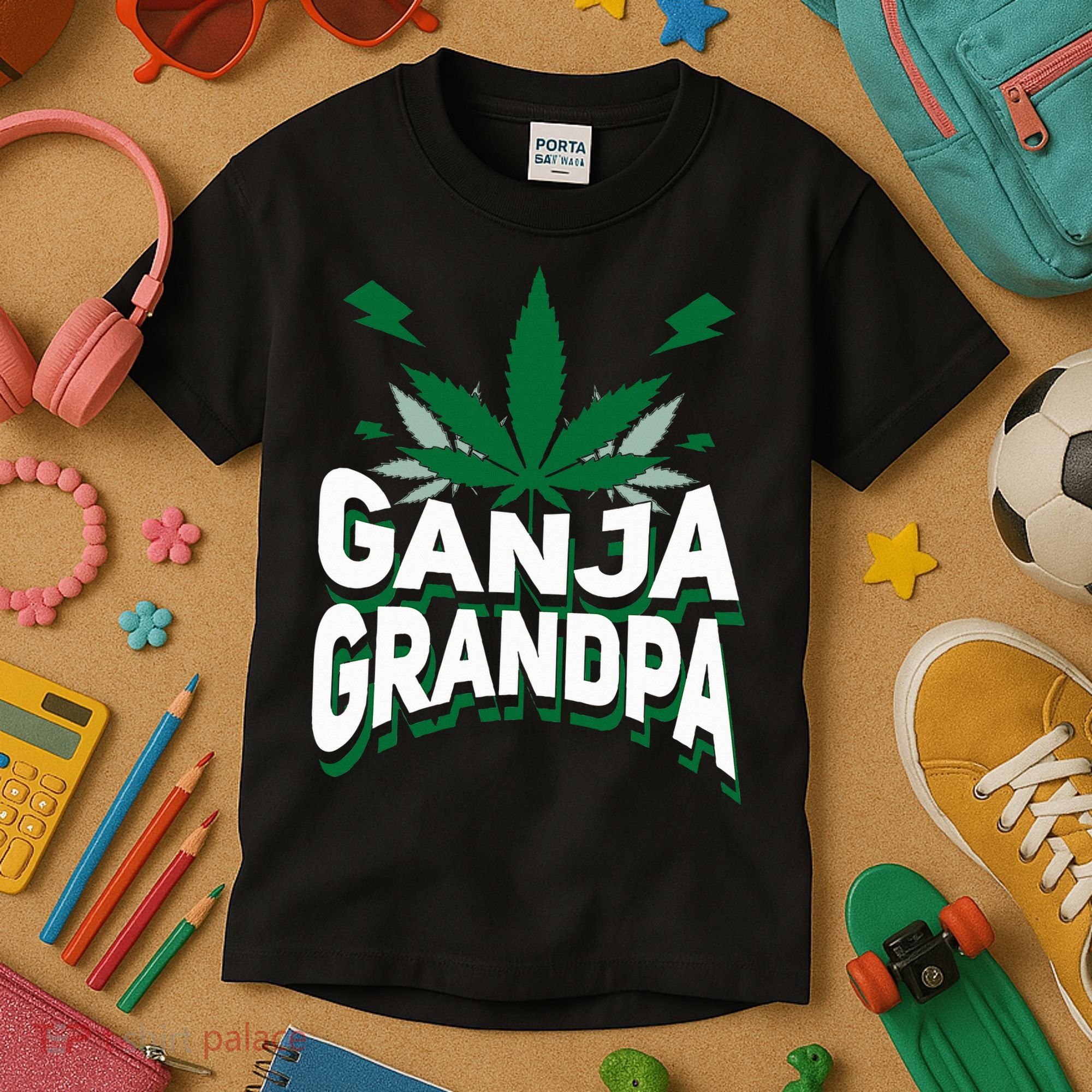 Funny Ganja Grandpa Weed Marijuana Kids T-Shirt