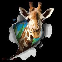 Funny Giraffe, Giraffe Lover Ornament thumb 1