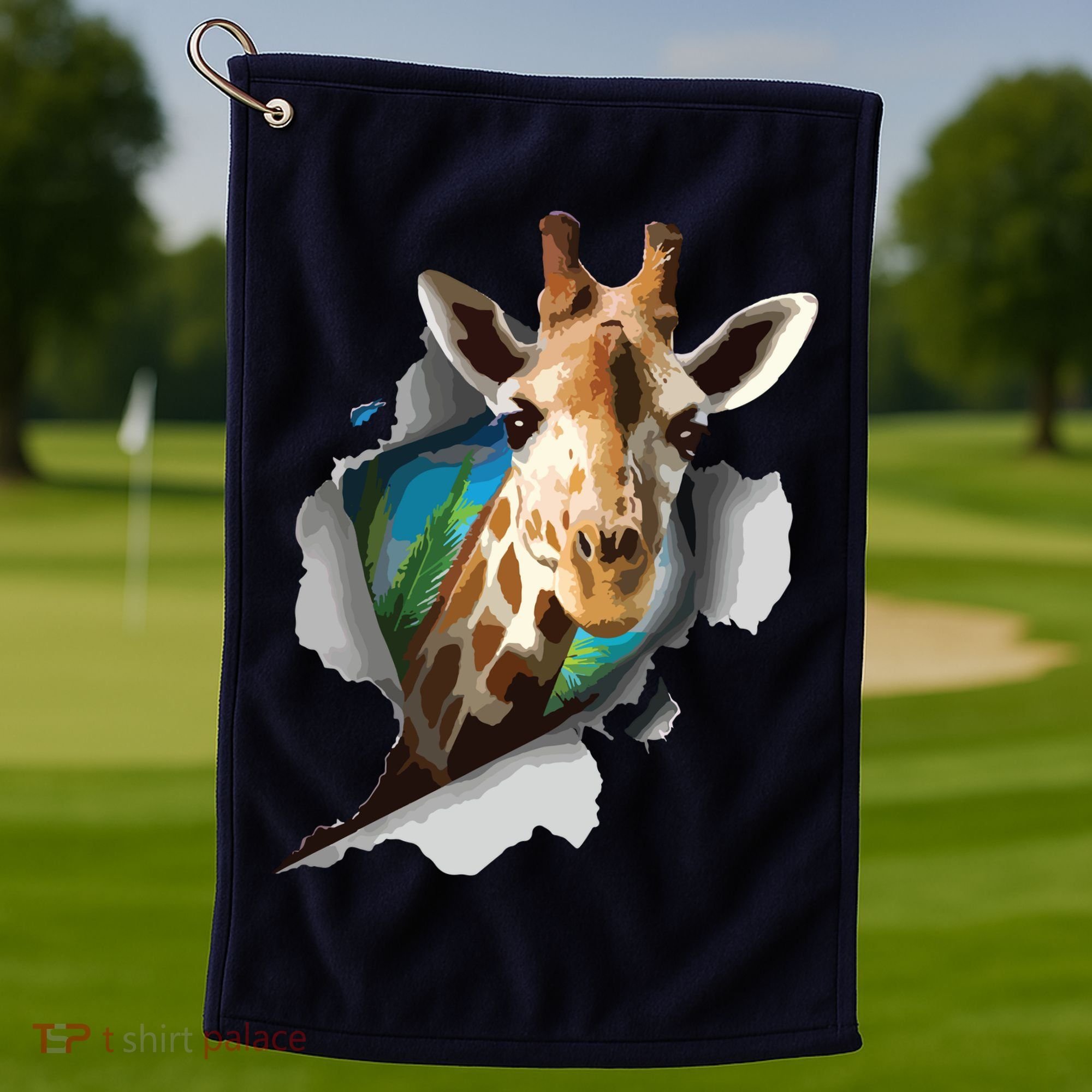 Funny Giraffe, Giraffe Lover Golf Towel