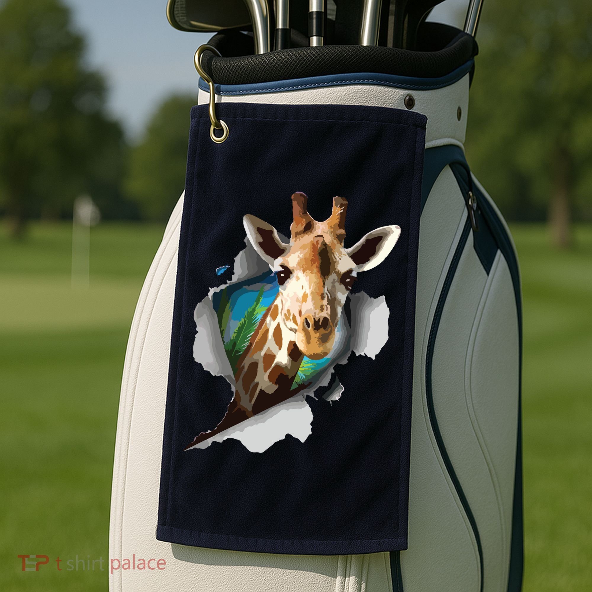 Funny Giraffe, Giraffe Lover Golf Towel