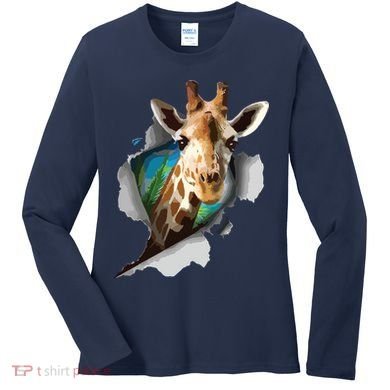 Funny Giraffe, Giraffe Lover Women's Long Sleeve Shirt