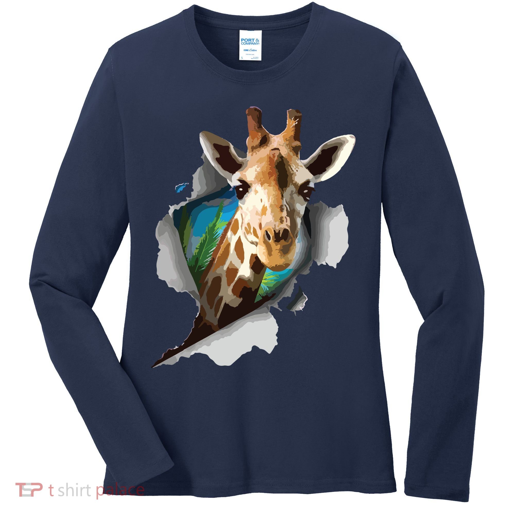 Funny Giraffe, Giraffe Lover Women's Long Sleeve Shirt