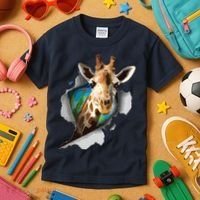 Funny Giraffe, Giraffe Lover Kids T-Shirt thumb 3