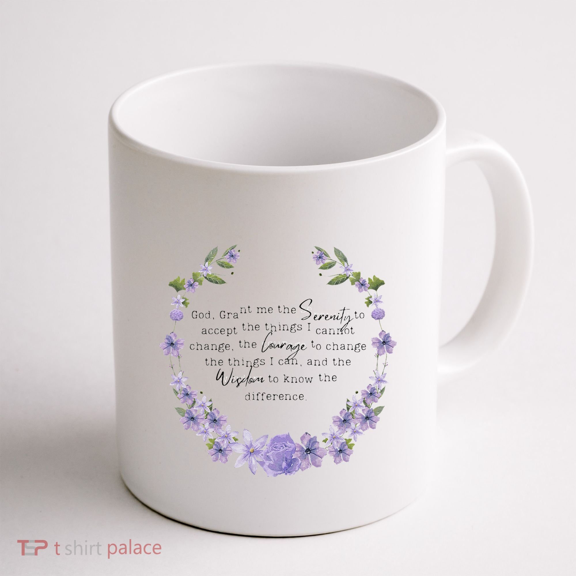 Floral God Grant Me The Serenity Prayer Spiritu Coffee Mug