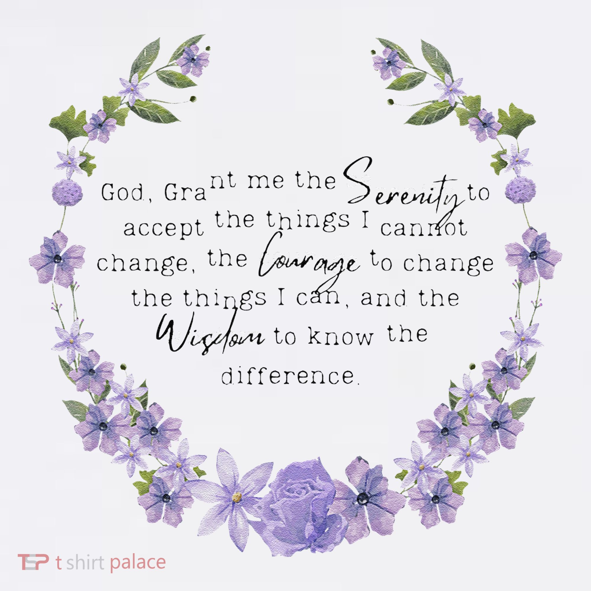 Floral God Grant Me The Serenity Prayer Spiritu Women's Tank Top