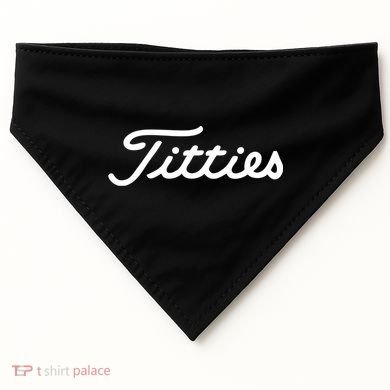 Funny Golf Gift: Titties Gift Funny Saying Golfer Golfing Gift USA-Made Doggie Bandana