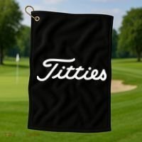 Funny Golf Gift: Titties Gift Funny Saying Golfer Golfing Gift Golf Towel thumb 1