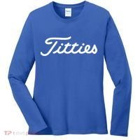 Funny Golf Gift: Titties Gift Funny Saying Golfer Golfing Gift Women's Long Sleeve Shirt thumb 0