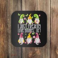 Funny Garden Gnome I Just Freaking Love Gnomes Coaster thumb 0