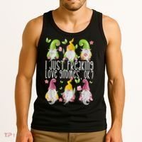 Funny Garden Gnome I Just Freaking Love Gnomes Tank Top thumb 3