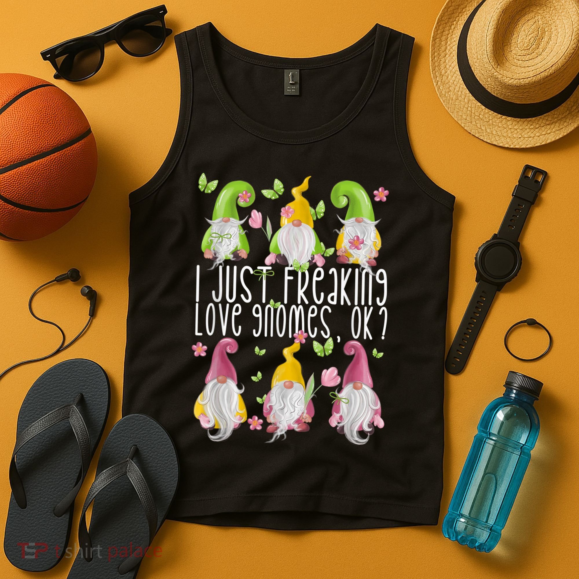 Funny Garden Gnome I Just Freaking Love Gnomes Tank Top