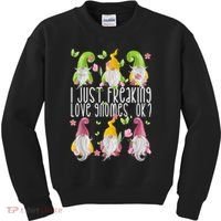 Funny Garden Gnome I Just Freaking Love Gnomes Kids Sweatshirt thumb 0