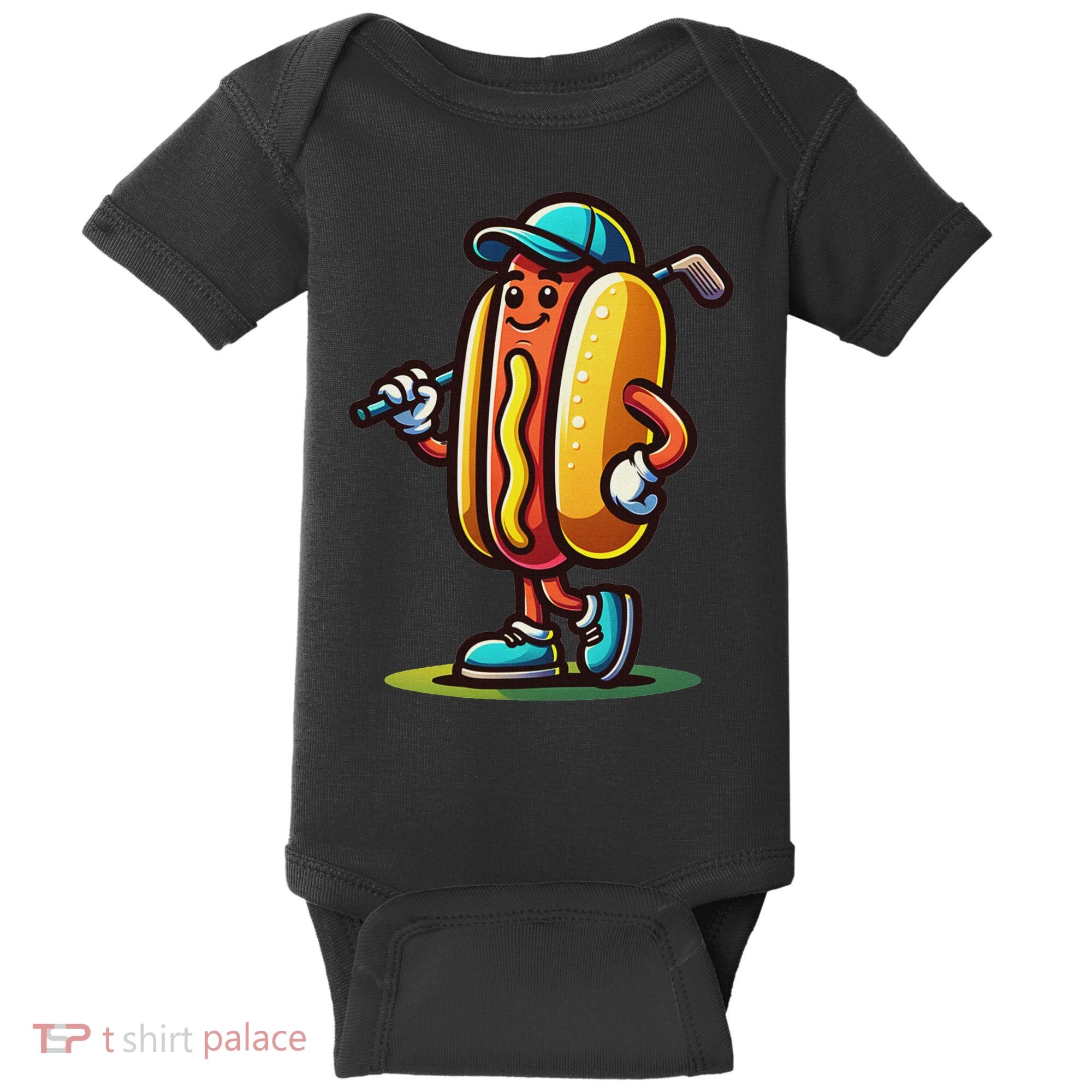 Funny Golf Hot Dog Baby Bodysuit