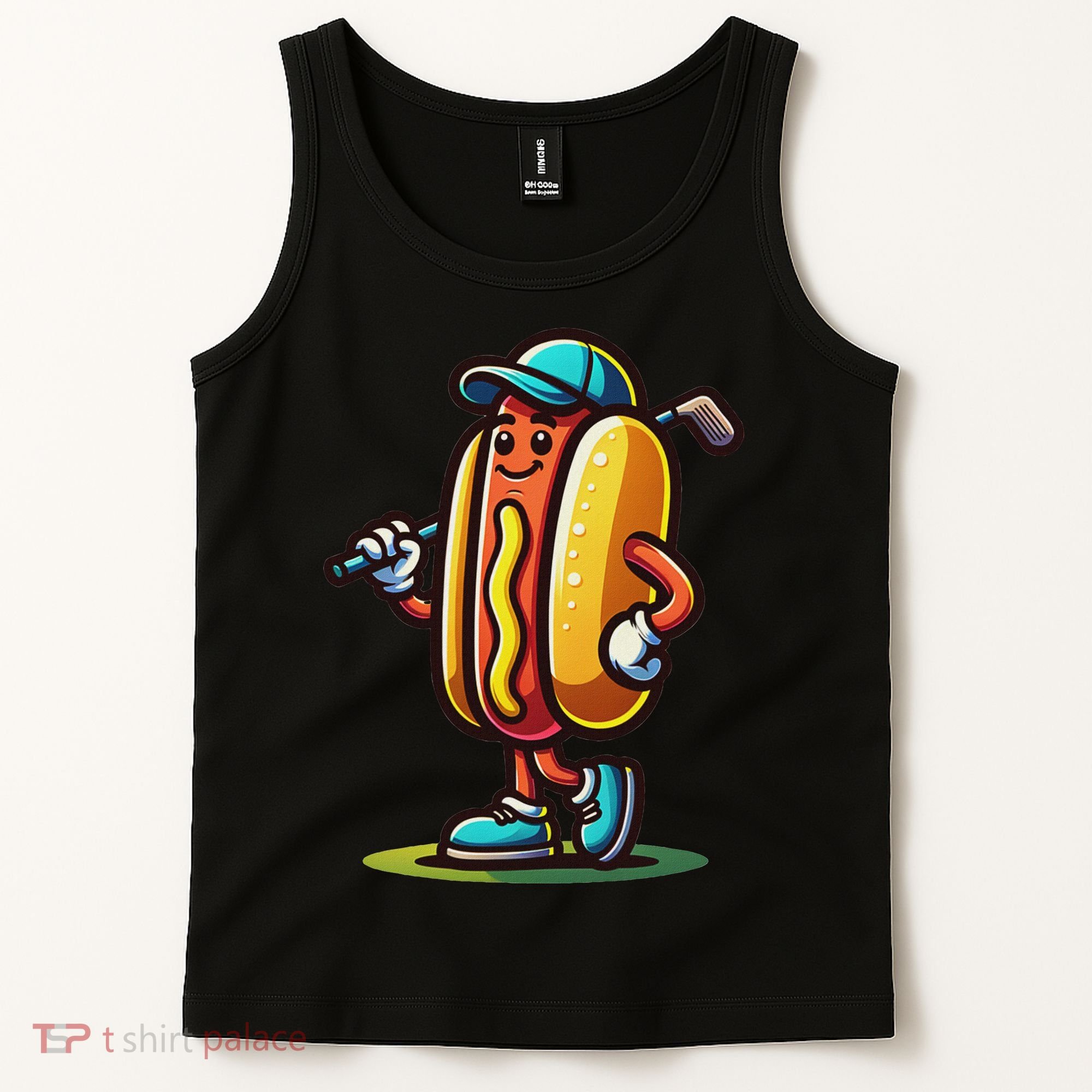 Funny Golf Hot Dog Tank Top