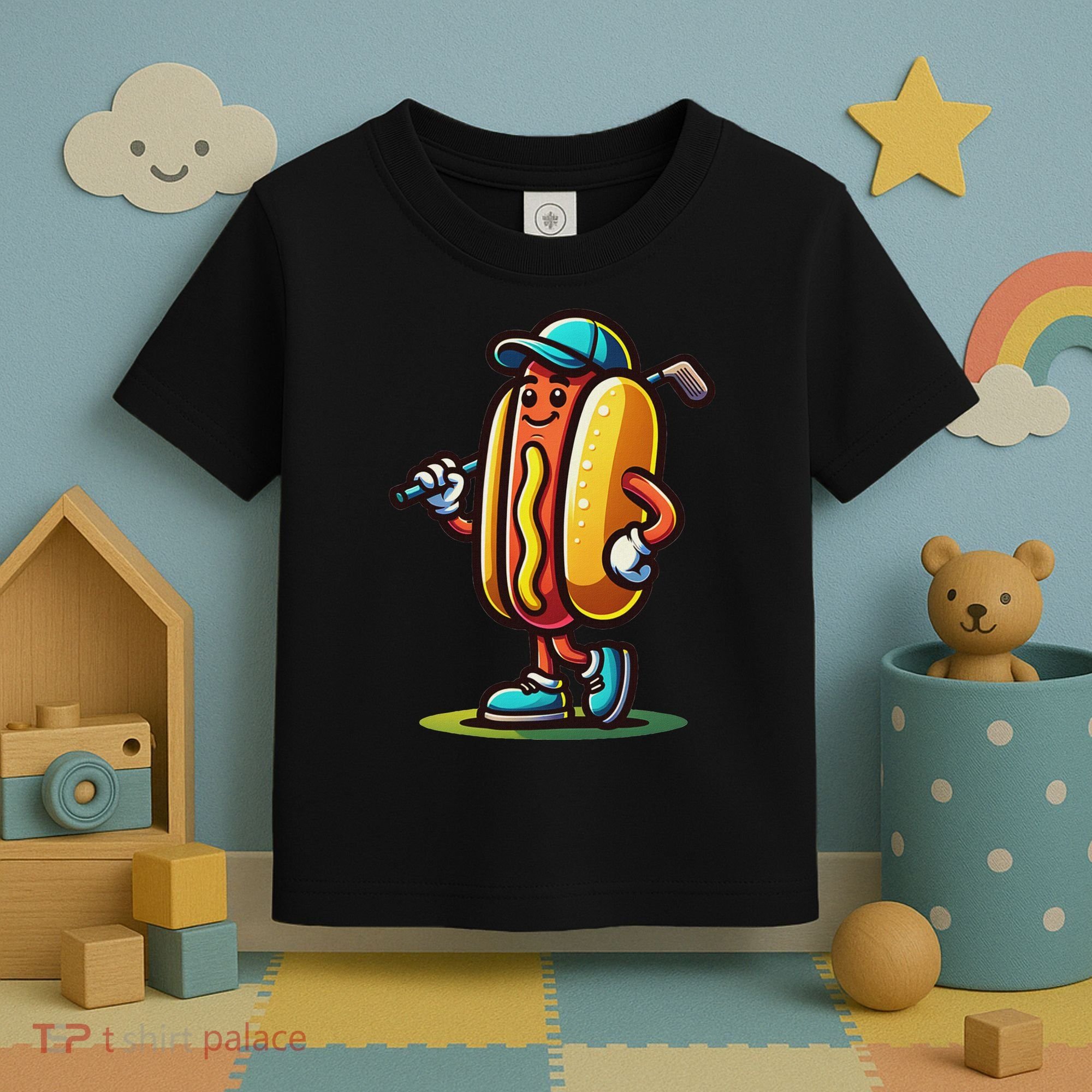 Funny Golf Hot Dog Toddler T-Shirt