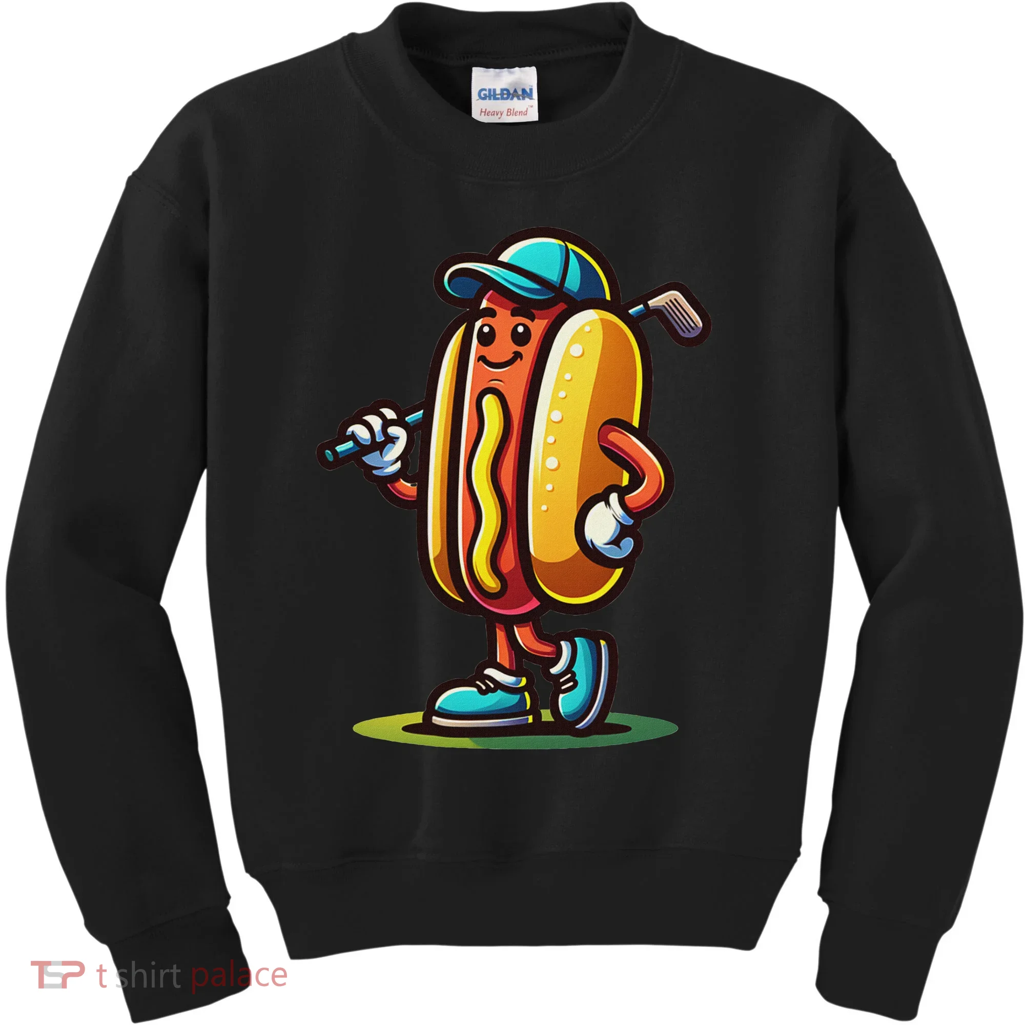 Funny Golf Hot Dog Kids Sweatshirt