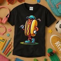 Funny Golf Hot Dog Kids T-Shirt thumb 3