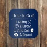 Funny Golfing How To Golf Funny Golf Sayings Gift Coaster thumb 0