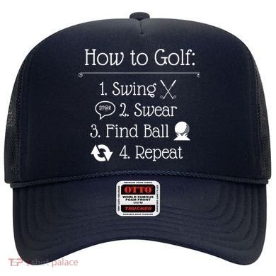 Funny Golfing How To Golf Funny Golf Sayings Gift Hat