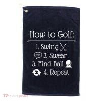 Funny Golfing How To Golf Funny Golf Sayings Gift Golf Towel thumb 0