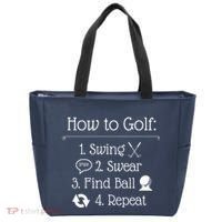 Funny Golfing How To Golf Funny Golf Sayings Gift Tote Bag thumb 0