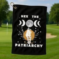Feminism Gift Hex The Patriarchy Gift Feminist Witch Funny Gift Golf Towel thumb 1