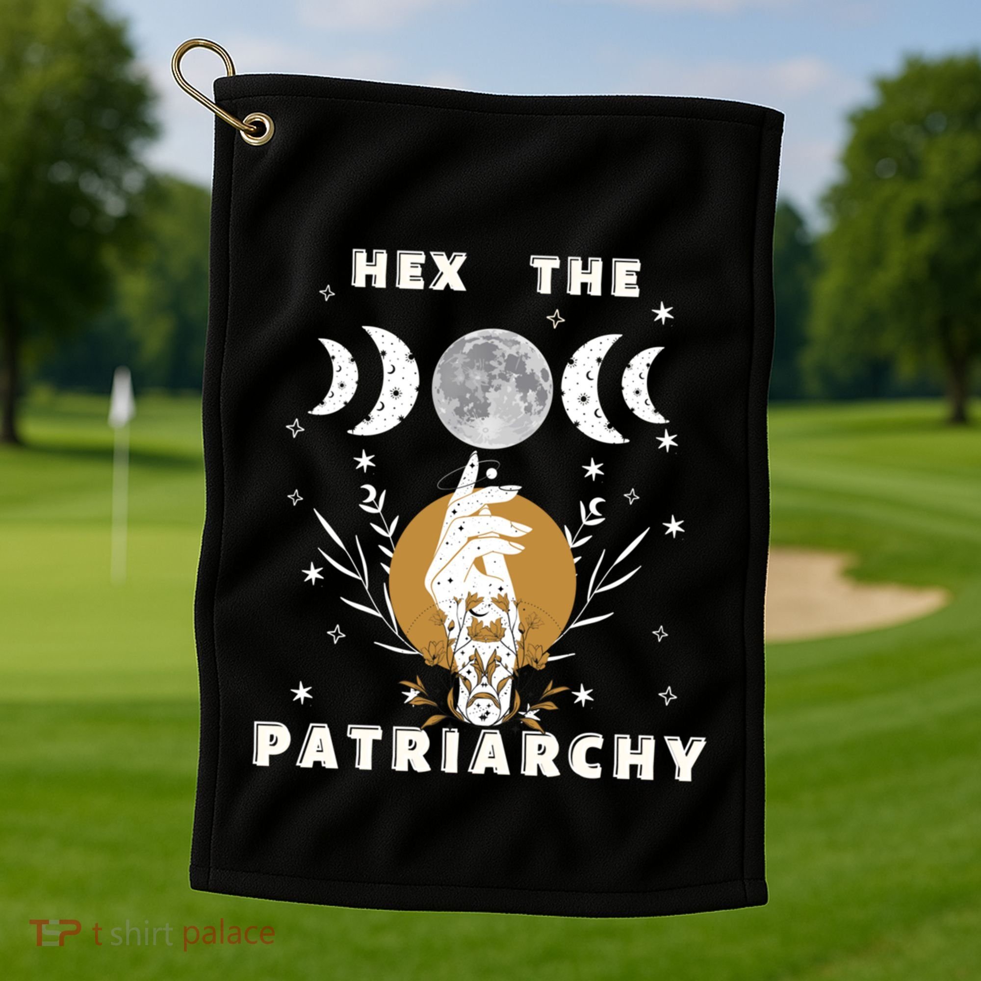 Feminism Gift Hex The Patriarchy Gift Feminist Witch Funny Gift Golf Towel