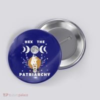 Feminism Gift Hex The Patriarchy Gift Feminist Witch Funny Gift Button thumb 0