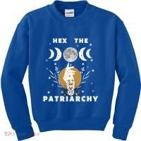 Feminism Gift Hex The Patriarchy Gift Feminist Witch Funny Gift Kids Sweatshirt thumb 0