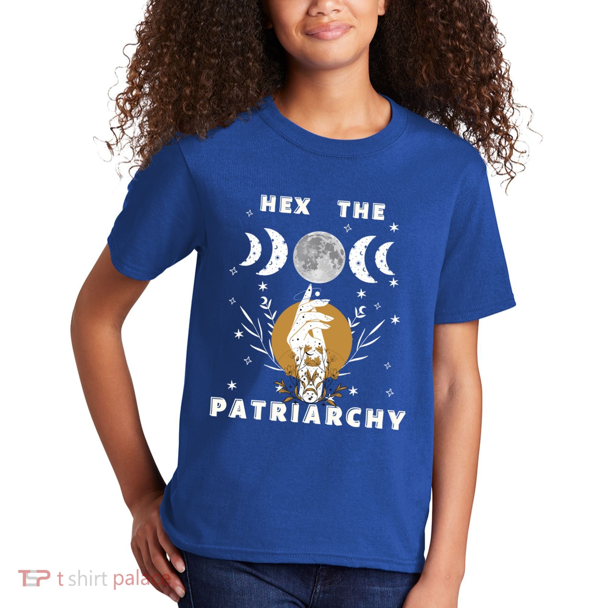 Feminism Gift Hex The Patriarchy Gift Feminist Witch Funny Gift Kids T-Shirt