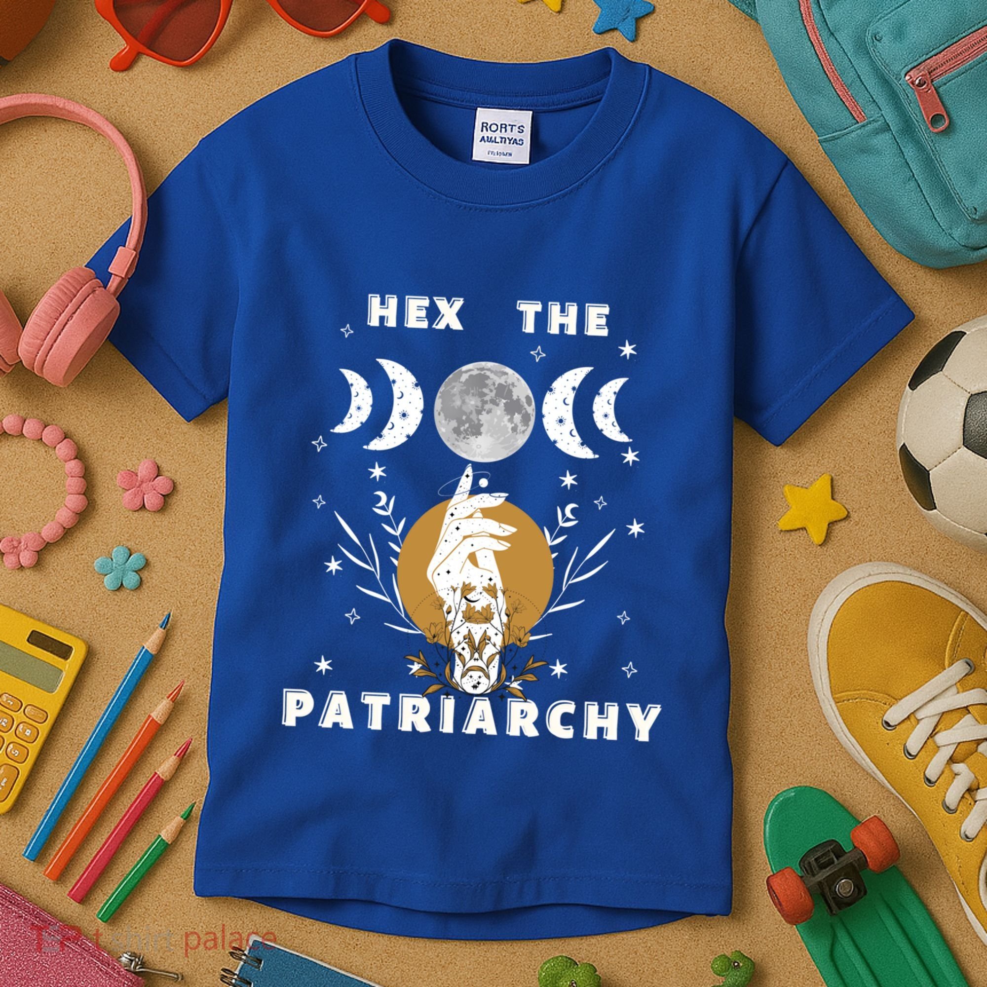 Feminism Gift Hex The Patriarchy Gift Feminist Witch Funny Gift Kids T-Shirt