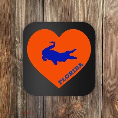 Florida Gator Heart Pillow Bag Coaster